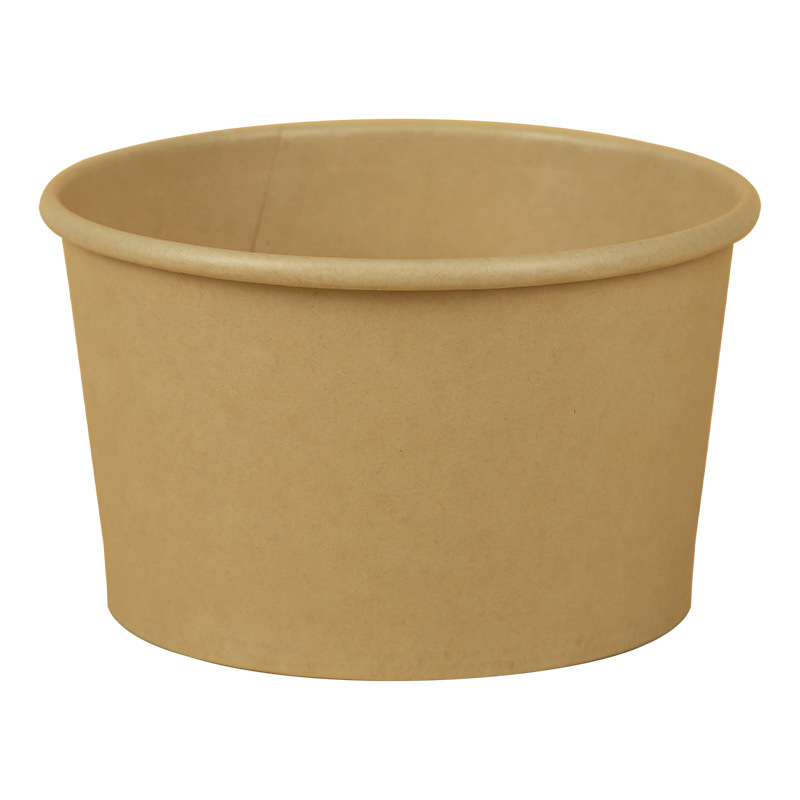 Disposable soup cup wholesale custom commercial porridge cup round with lid porridge packing box does not leak soup kraft paper bowl