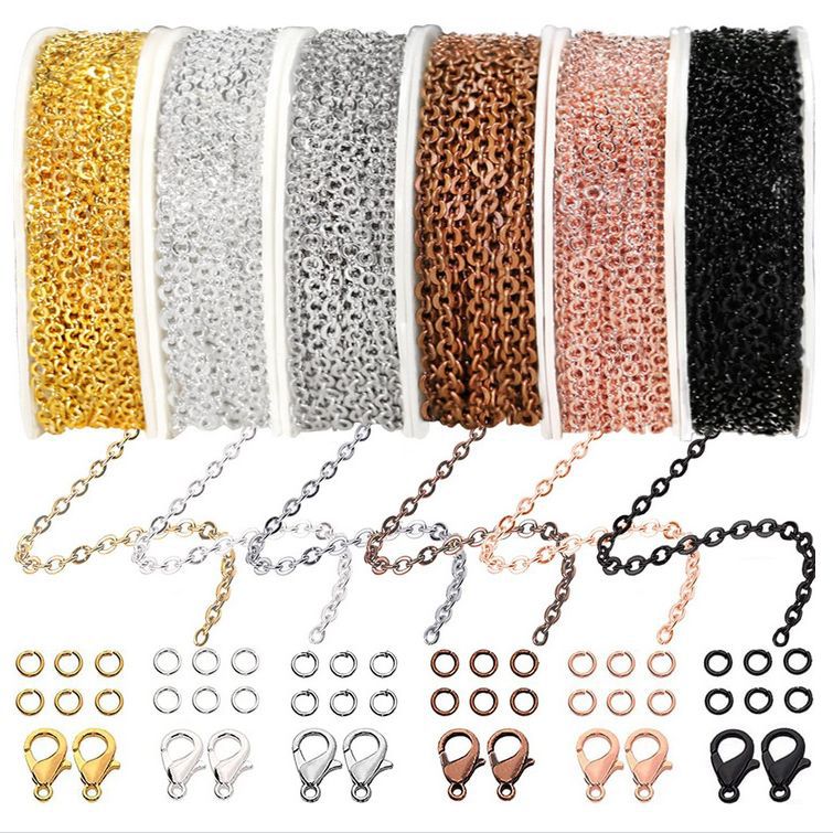 Cross-border color stainless steel chain suit metal cross chain O-chain clothing luggage chain DIY jewelry accessories