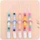 New baby supplies pacifier chain creative cartoon rainbow silicone baby bite molar anti-drop chain