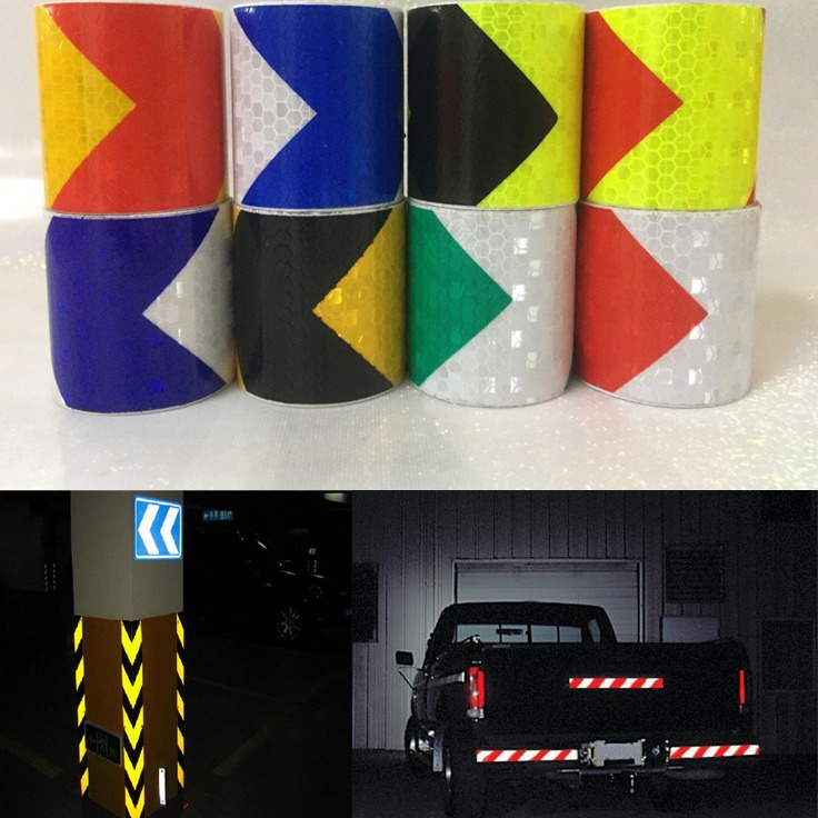 Cross-border car annual inspection red and white reflective stickers warning reflective tape road traffic guide sign car body stickers reflective film