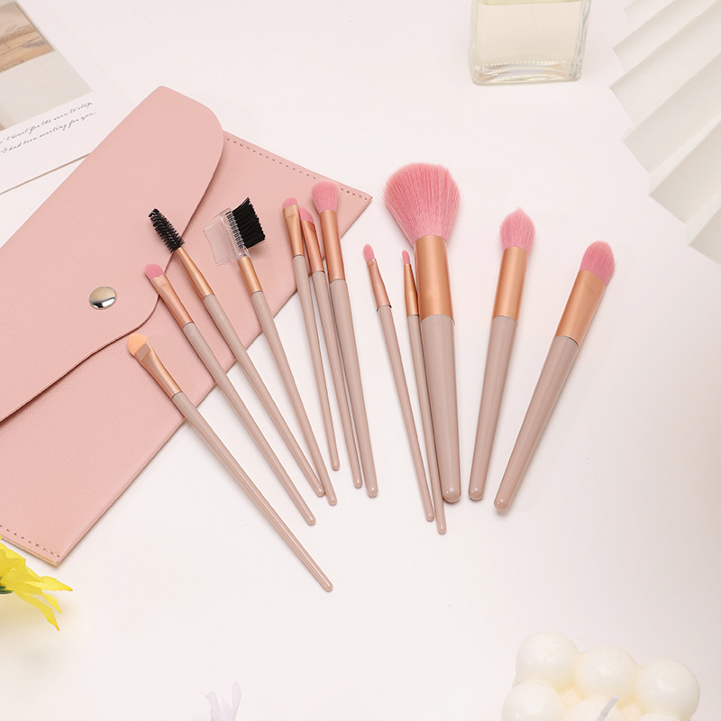 Super soft fiber 12 makeup brush nude powder beauty tools girl powder powder brush eye beauty tools