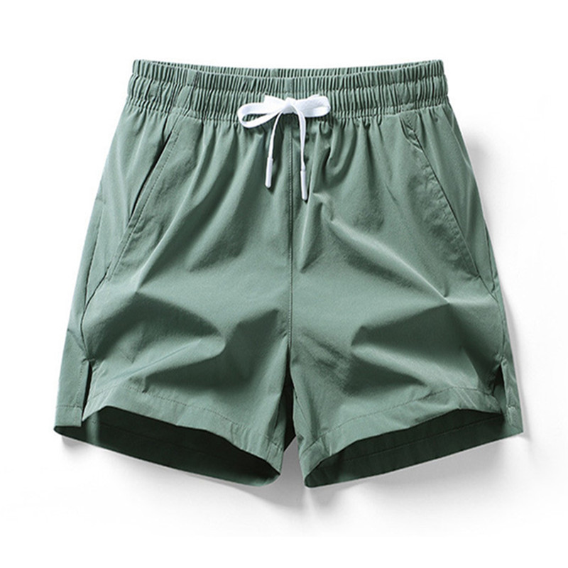 Men's Casual Solid Color Three-point Shorts Breathable Elastic Loose Straight Shorts Men's Quick-drying Casual Pants Beach Pants Men's