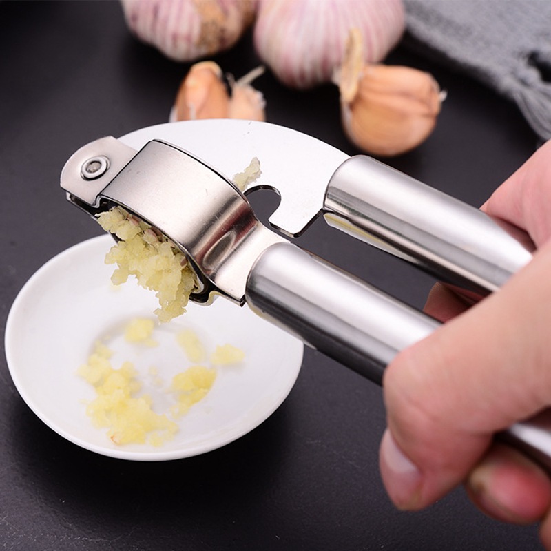 Manual garlic press stainless steel garlic press household kitchen garlic press garlic peeler quick garlic press garlic puller garlic garlic puller