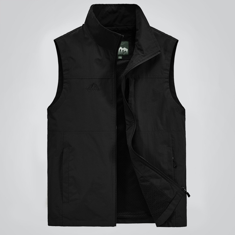 Spring and summer new men's work vest printed logo multi-pocket fishing advertising vest men's work vest