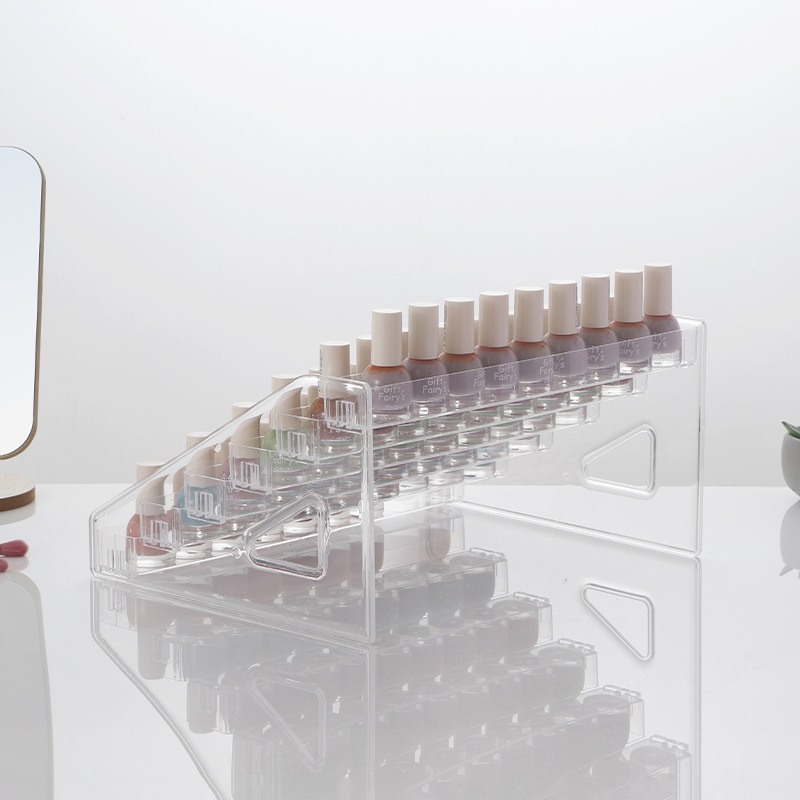 Transparent Acrylic Multi-layer Nail Polish Display Rack Lipstick Storage Rack Eye Shadow Plastic Removable Cosmetic Display Rack
