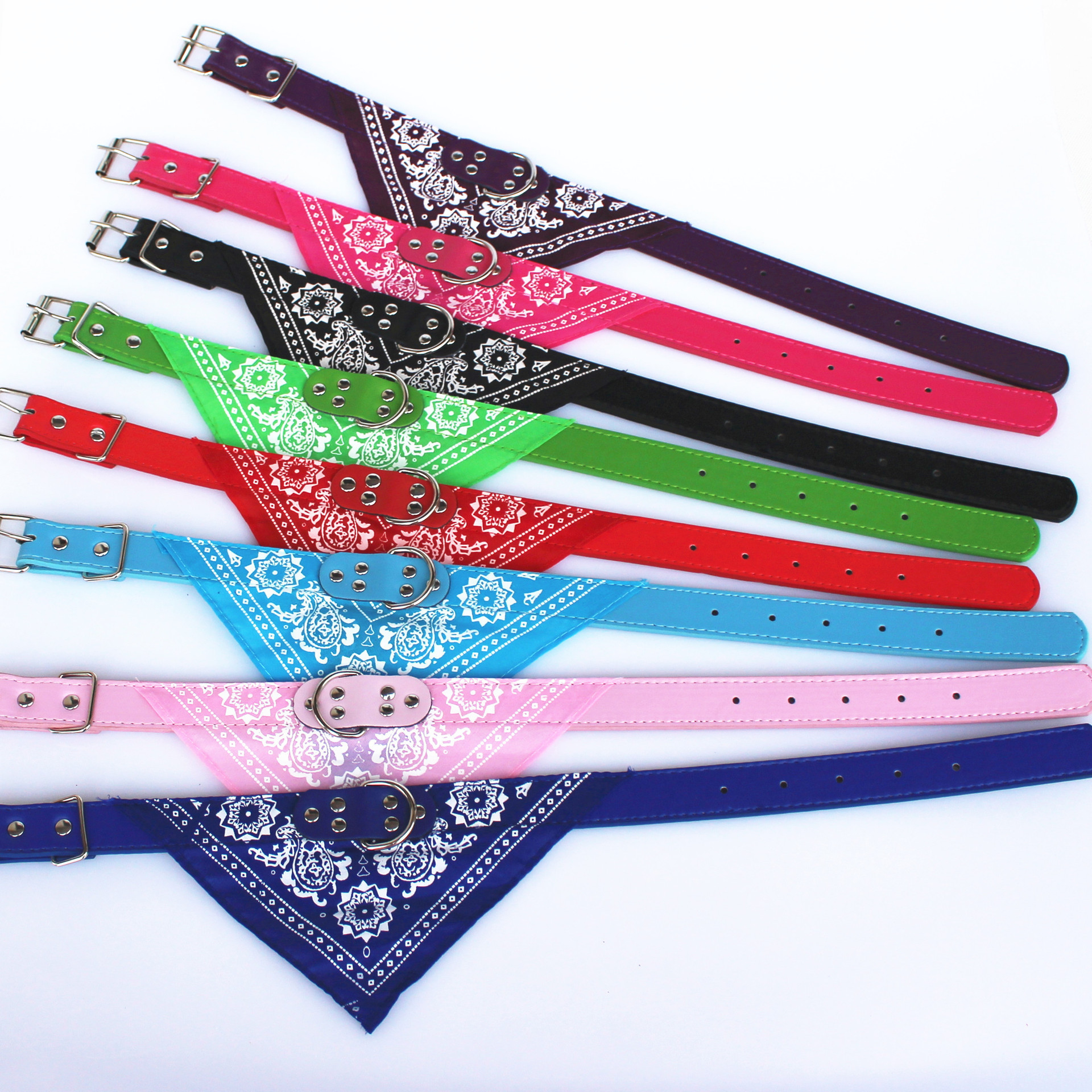 Manufacturers in stock cross-border products pet PU collar triangle saliva towel cat dog collar for small and medium cats