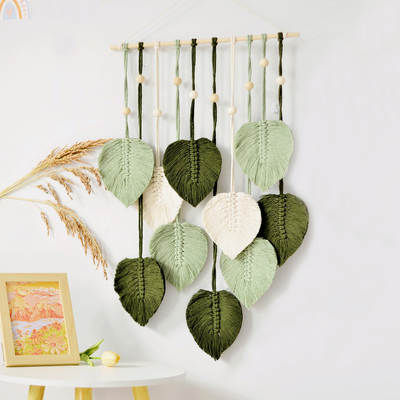 New Nordic style home wall hanging hand-woven leaf tapestry room wall hanging decoration B & B hotel wall decoration