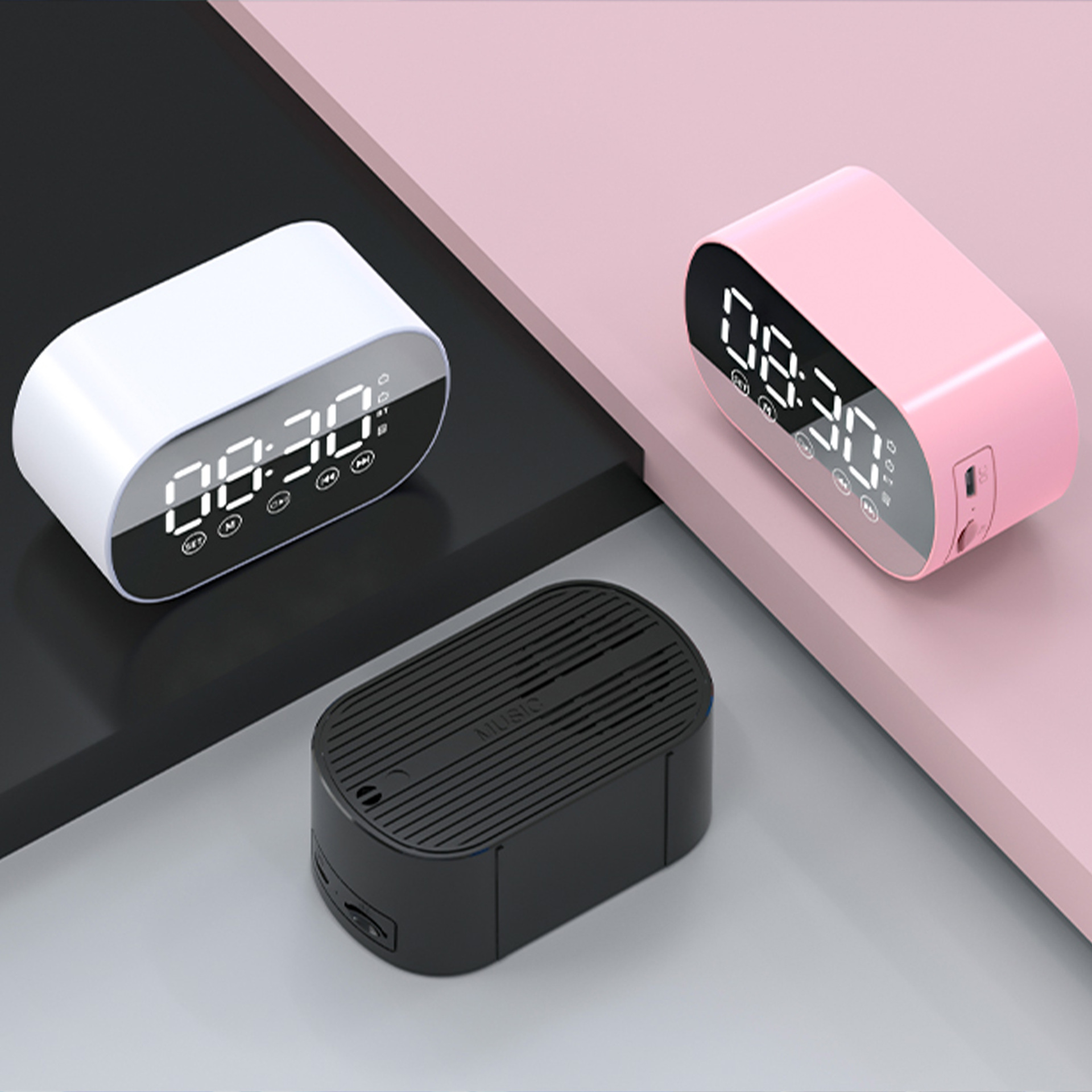 Source factory 2024 new cross-border private model wireless bluetooth speaker alarm clock mini card audio gift S15