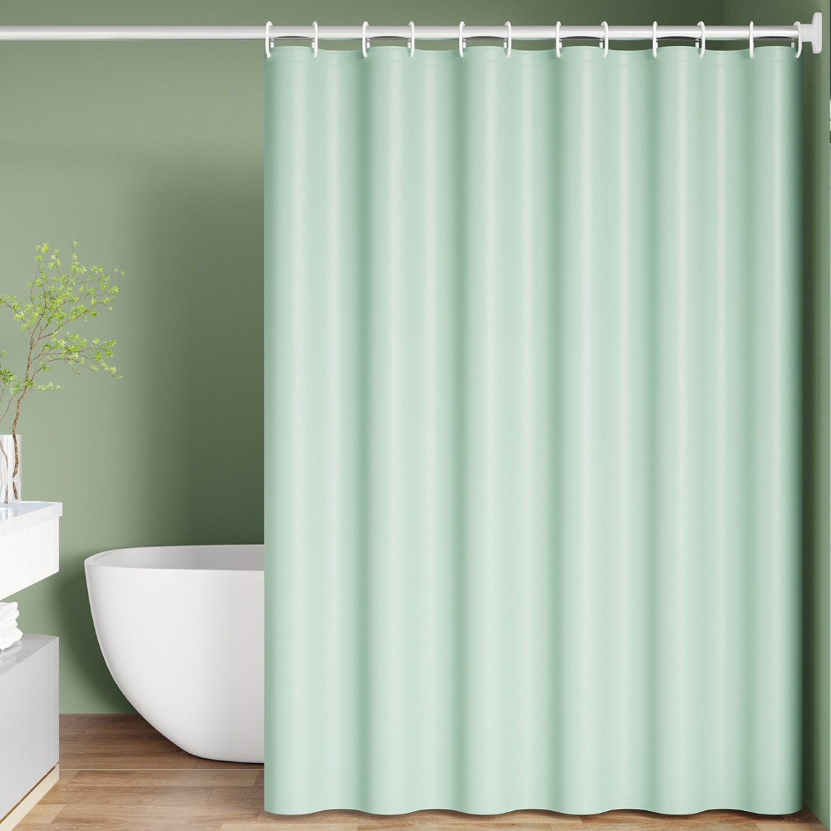 Temu cross-border Xiyin new solid color solid color plain color bathroom waterproof mildew-proof bathroom wet and dry separation shower curtain