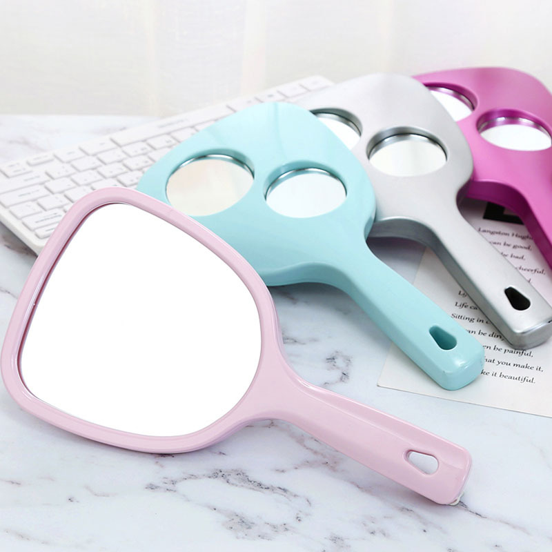 Dormitory Small Makeup Mirror Portable Small Mirror Mini Portable Mirror Small Handheld Handle Mirror Beauty Salon Dressing Mirror