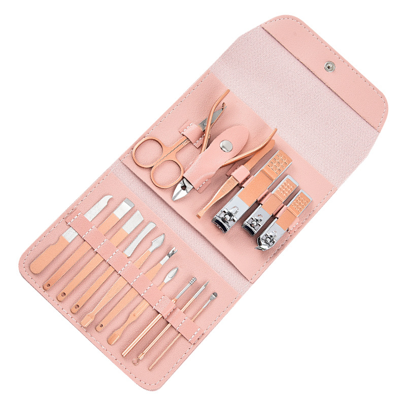Spot nail clippers set green 16-piece nail clippers practical beauty tools manicure dead skin nail clippers wholesale