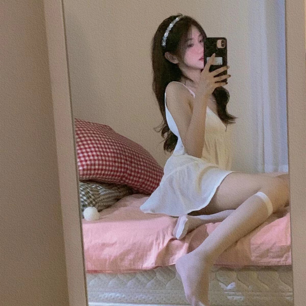 Pure Desire Ice Silk Pajamas Women's Spring New Sexy Temptation Beautiful Back Sling Nightgown Private Interior Pajamas Home Clothes