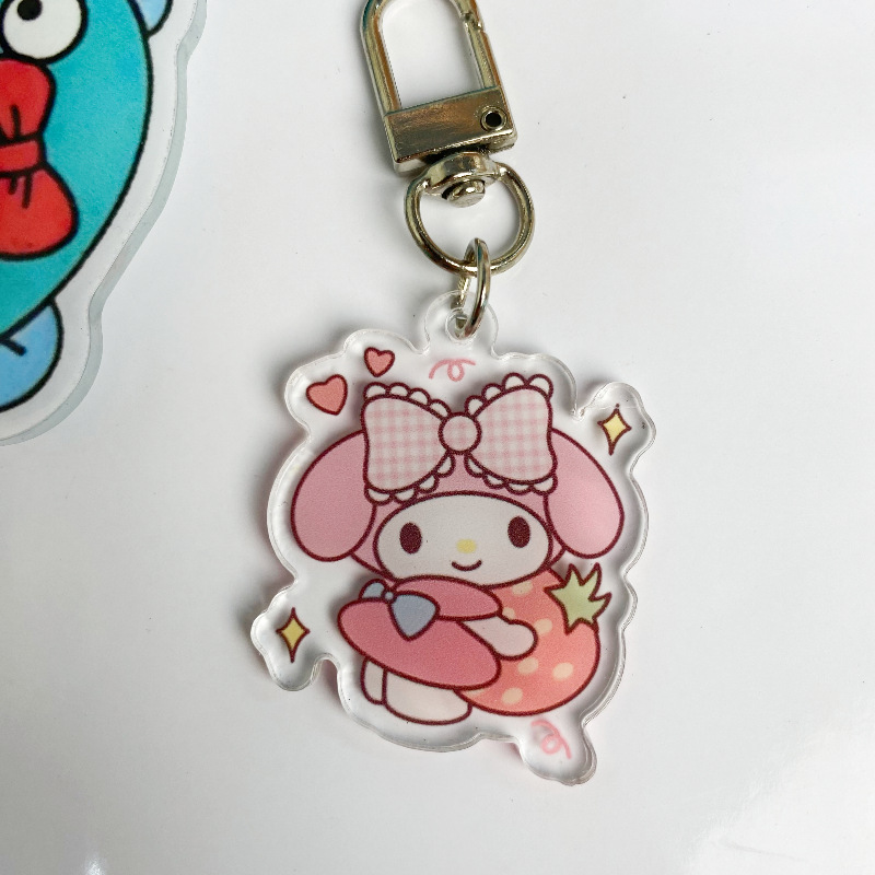 Sanli Acrylic Keychain Cartoon Couple Small Pendant Parchal Dog Series Cute Keychain Schoolbag Pendant