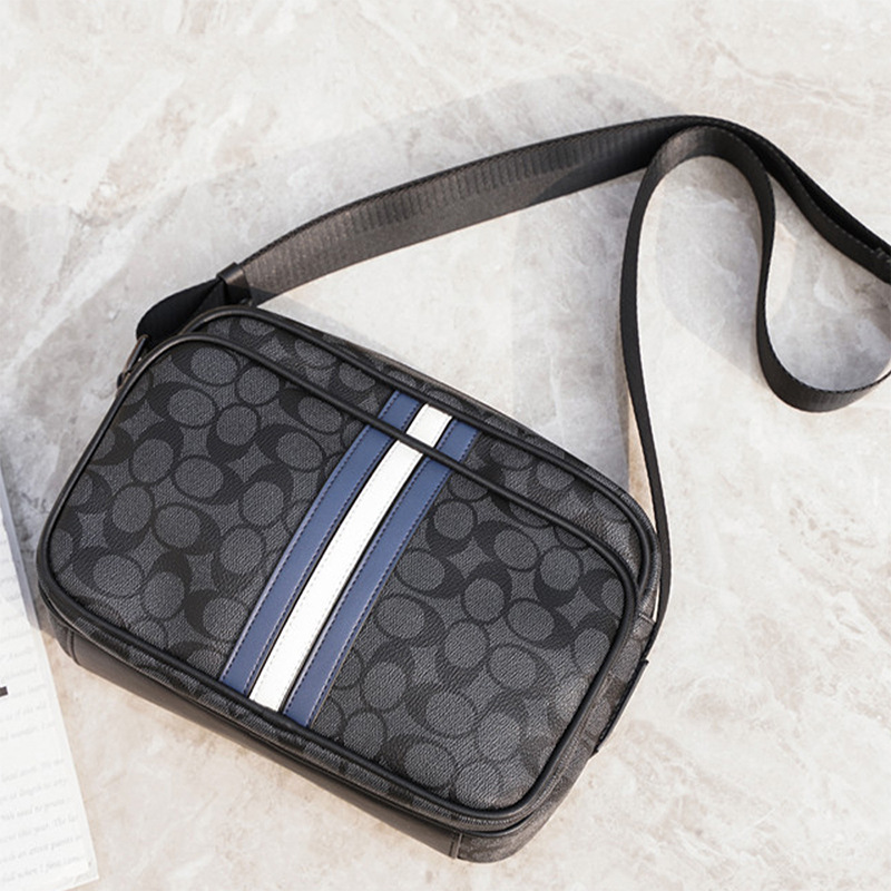 Street Men's Korean Style Horizontal Shoulder Bag Trendy Men's Couple Crossbody Bag Letter Small Square Bag Back Trendy Brand Men's Bag