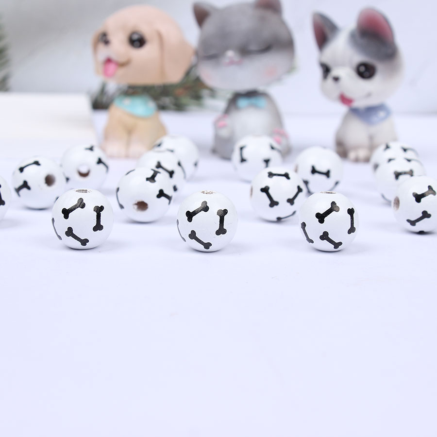 Dog foot bone pet wooden beads powder Black Cat Claw wooden beads loose beads wooden beads string diy beaded accessories