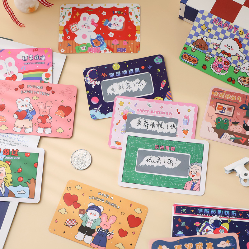 Creative Scratch Card diy Lucky Scratch Music Students Reward Couples Homemade Interactive Lottery Scratch Card Coating Sticker