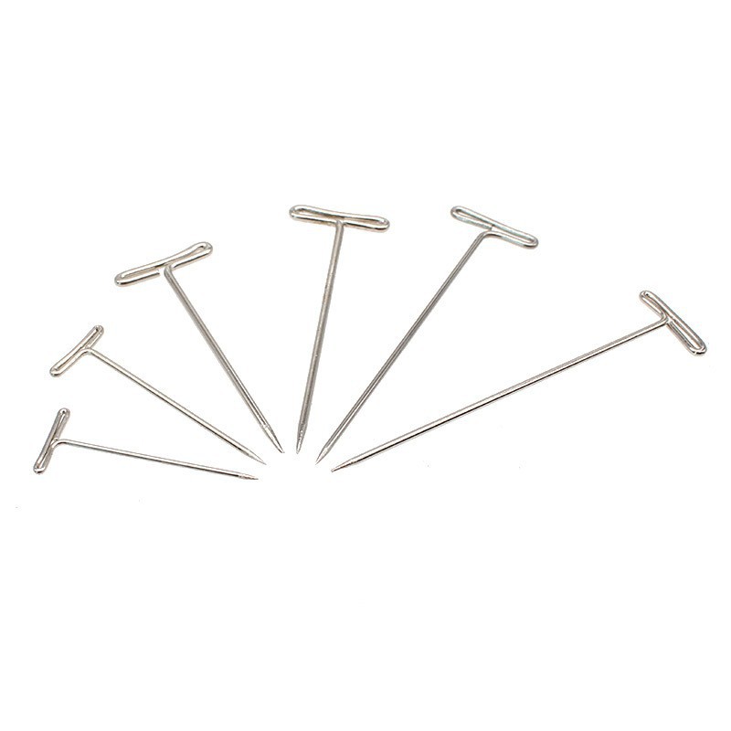 Amazon Metal T-shaped Steel Needle T-shaped Needle Wig Hair Extension Fixing Needle Cross-border T-shaped Needle Positioning Needle T-shaped Needle Boxed