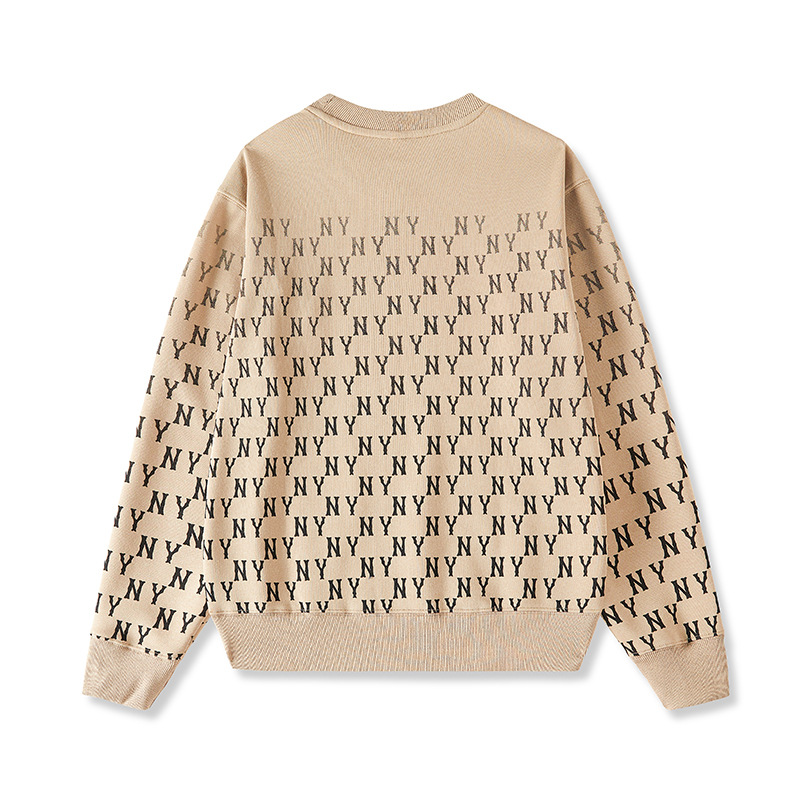 MF MLB NY fashion brand new round neck sweater ny full printed men and women Korean style couple embroidery loose casual sweater