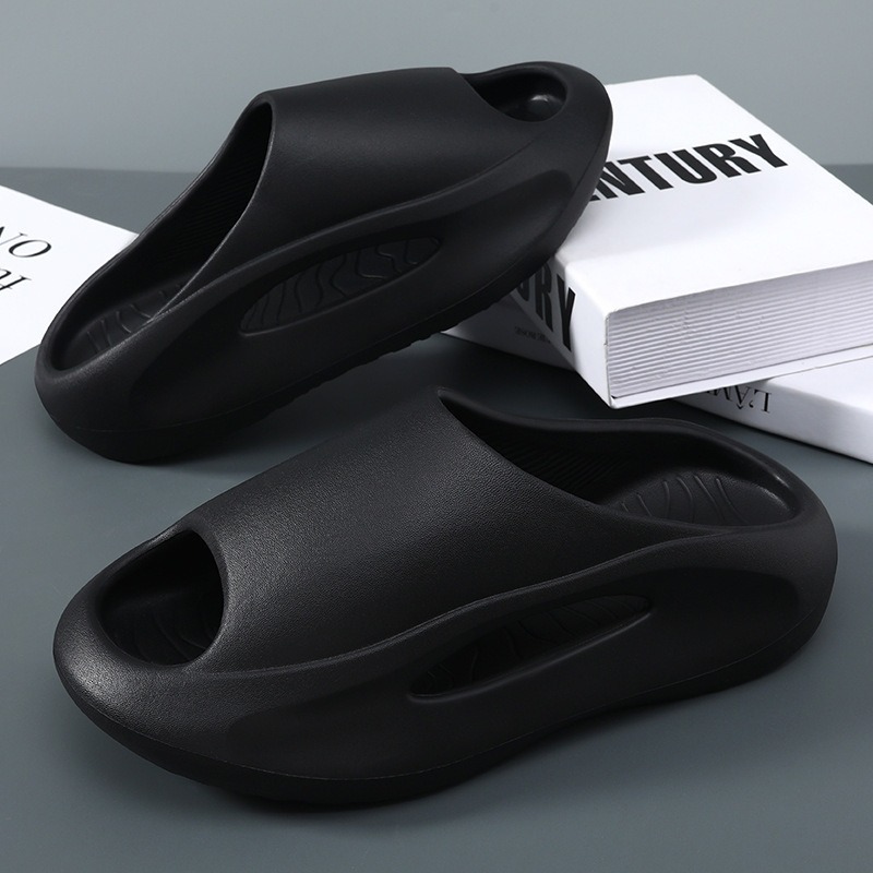 Slip-on slippers men's summer wear fashionable non-slip deodorant outdoor sports soft bottom beach coconut slippers men's