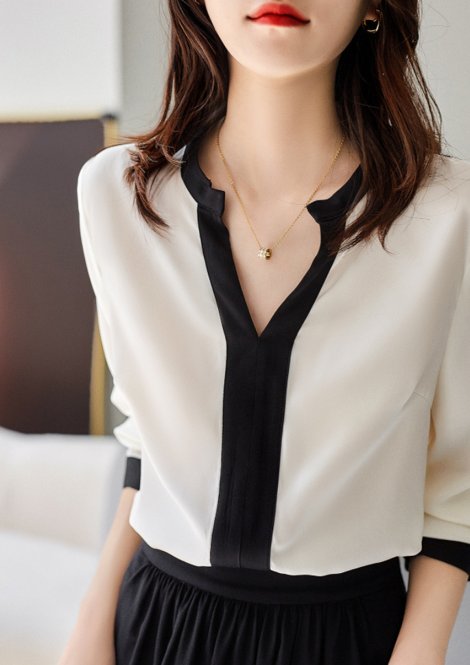 Bring Your Own Color Value and Comfort Refreshing and Comfortable Pearl-like Shine-like Shine-like Silk-like Shirt Women's Autumn European Goods