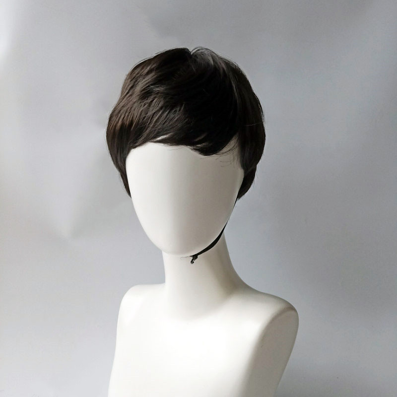 Europäische und amerikanische Mode für Frauen, braunes kurzes lockiges Haar, flauschige natürliche Mikro-Lockenperücke, grenzüberschreitende Außenhandelsperücke, einteilige Lieferung_voghion.com