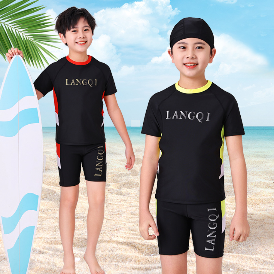 Children's Swimwear Boys Swimming Suit Big Children's Hot Spring Swimming Trunks Suit Sunscreen Quick-drying Swimming Trunks Suit Wholesale