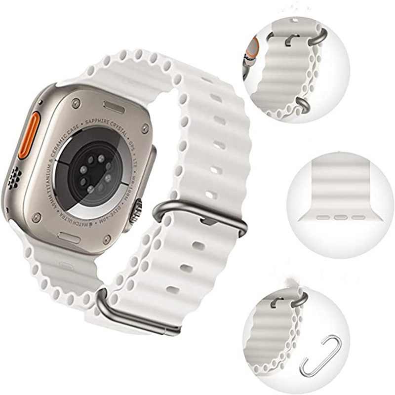 Suitable for APP Watch8 Apple Watch Apple Silicone Strap Marine Strap Official Silicone Strap