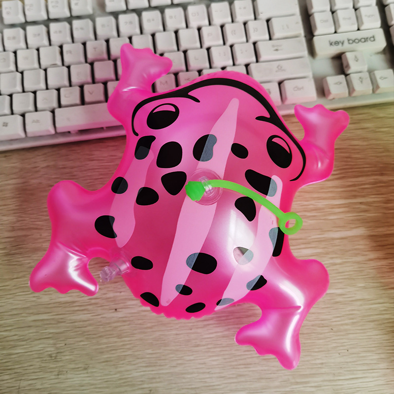 Mini Little Frog Baby Inflatable Swimming Frog Powder Yellow Green Balloon Luminous New Pendant Small Toad Inflation Toy