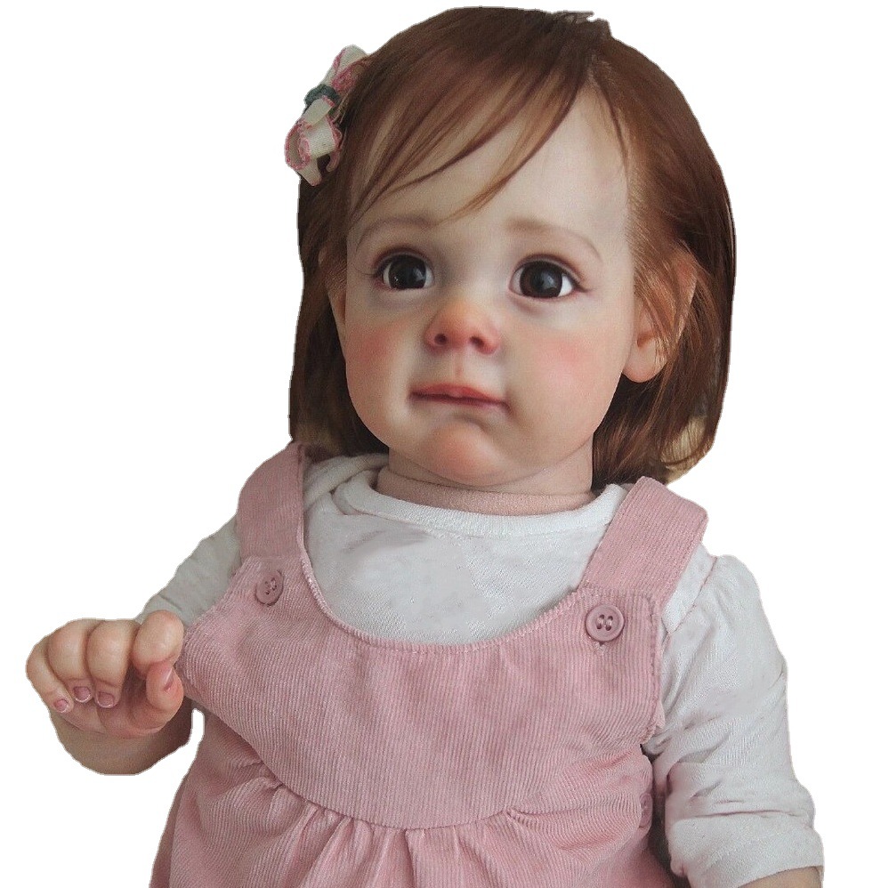 22-inch new hot sale reborn doll girl handmade hair planting cute simulation baby doll cross-border supply