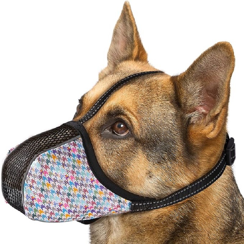 Cross-border anti-bite dog mouth cover mesh cloth breathable anti-barking anti-mess eating pet mask large and small dog mouth cover