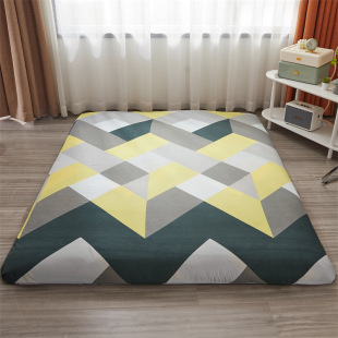 Mattress Dust Cover Protective Cover Skin-Friendly Cotton Full-Surrounded Brushed Quilt Cover Zipper Bedspread Single-Pad Cover Printed Cloth Cover