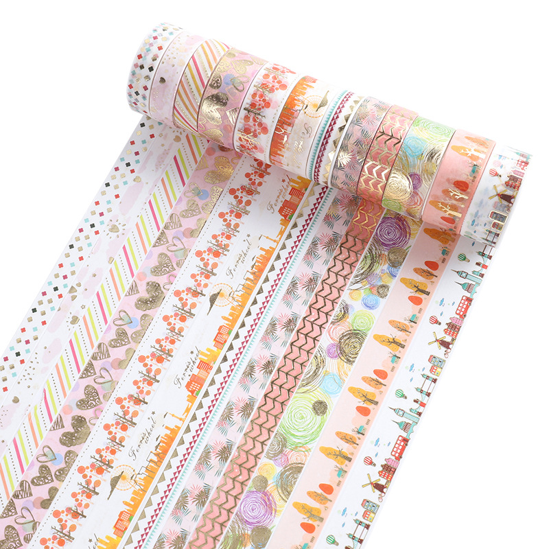 Yida culture cross-border flower series bronzing and paper tape 2M 15mm and paper hand account sticker tape wholesale