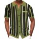 Amazon New Men's Summer Cardigan Knitted T-shirt Short Sleeve Lapel Striped Casual Polo Shirt Men SY0110