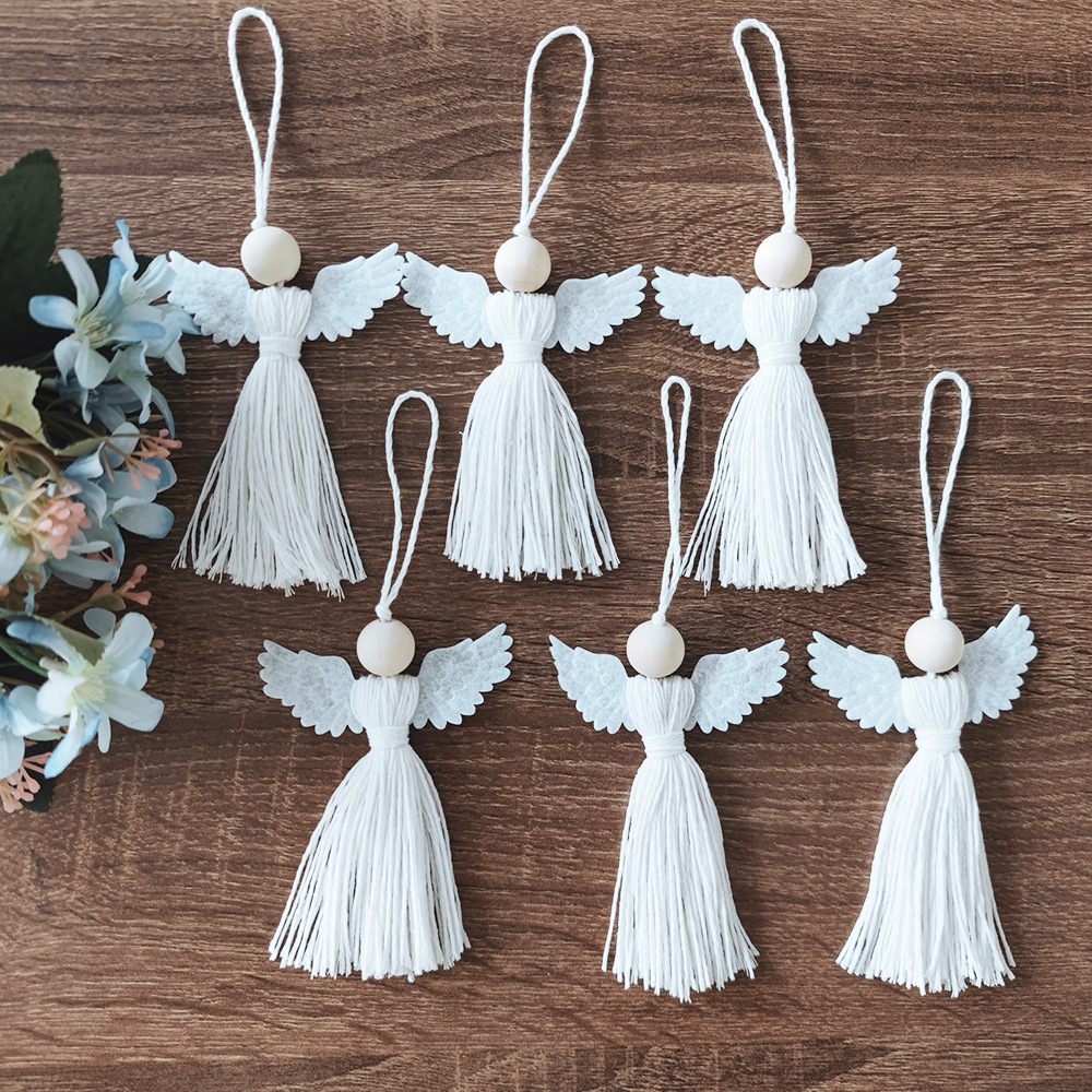 G114 hand woven little angel pendant home decoration wall hanging source factory