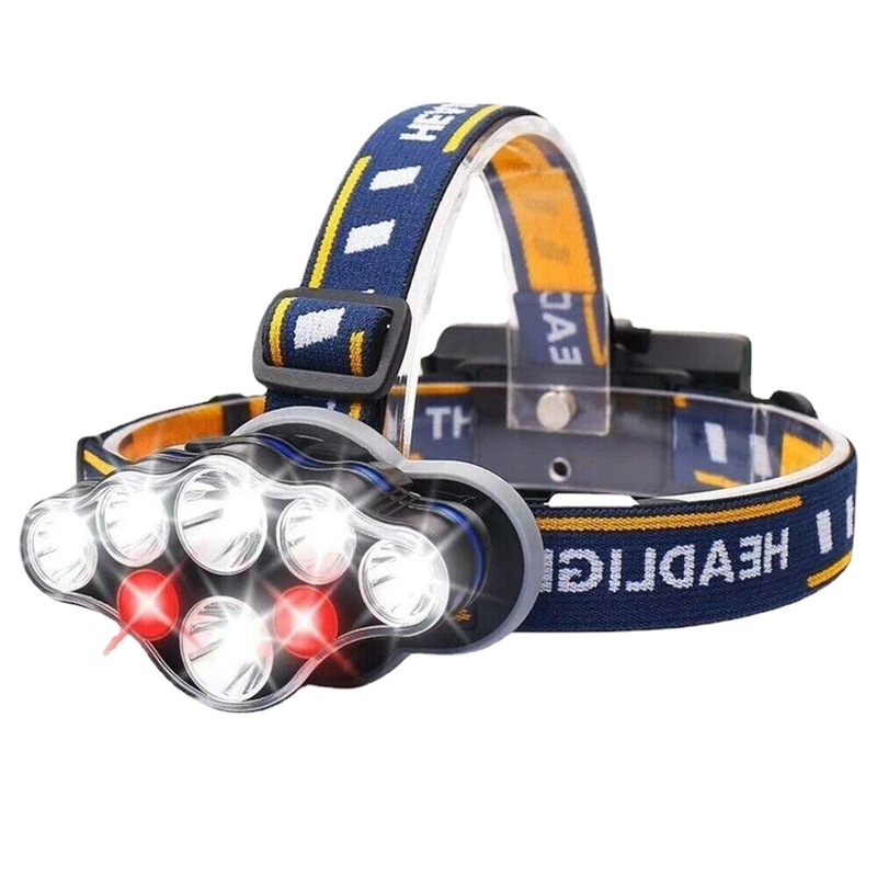 新型led強光遠射ヘッドライトusb充電屋外夜釣り防水cob赤色警告投光ヘッドライト|undefined
