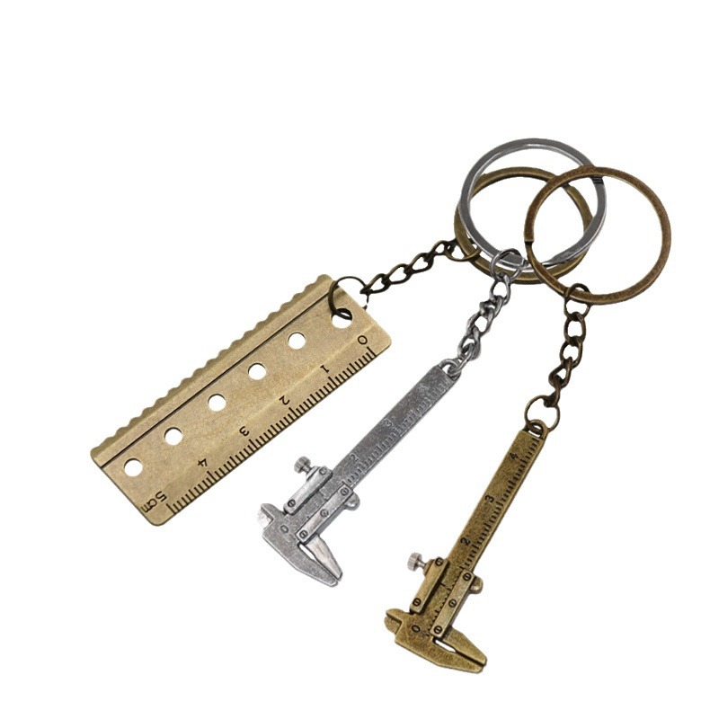 Mini Vernier Caliper Keychain Portable Tool Zinc Alloy Keychain/Chain/Ring Tool Portable Small Pendant