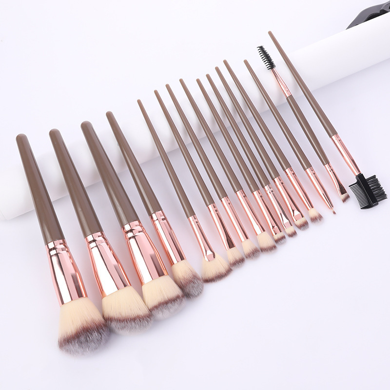 Makeup Brush suit 15 PCs soft hair loose powder blush Foundation eye shadow concealer brush makeup eyebrow brush portable full set of tools