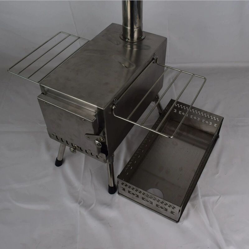 Tent sauna stove folding stainless steel firewood heating stove outdoor sweat steaming sauna box heating humidifier stone basket