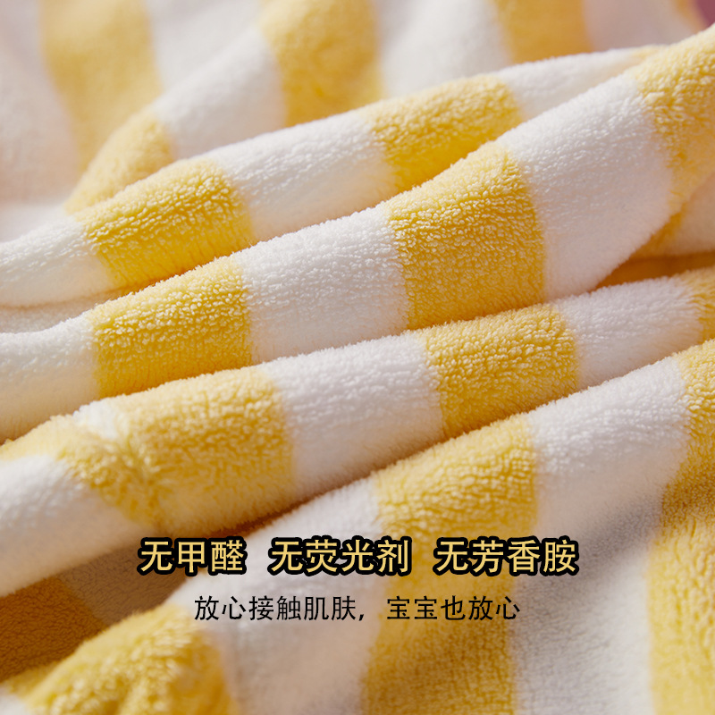 Cartoon Crayon Small New Striped Towel Cute Coral Fleece Cotton Water Absorbent Quick-drying Face Wash Hair Dry Towel for Women