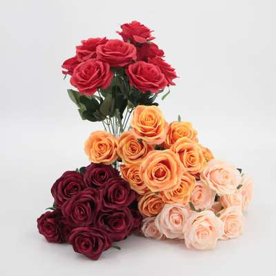 Foreign trade simulation rose bouquet of roses fake flowers home decoration photography props roses 10 red roses