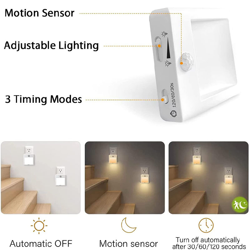 Plug-in European and American plug Amazon human body induction lamp dimmable intelligent human body infrared induction night light