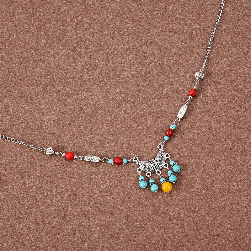 Stirnkette im Stil ausländischer Minderheiten, Kopfkette im tibetischen Stil, böhmische Halskette, Retro-Anzug für Damen, Reisefoto-Kopfbedeckung_voghion.com