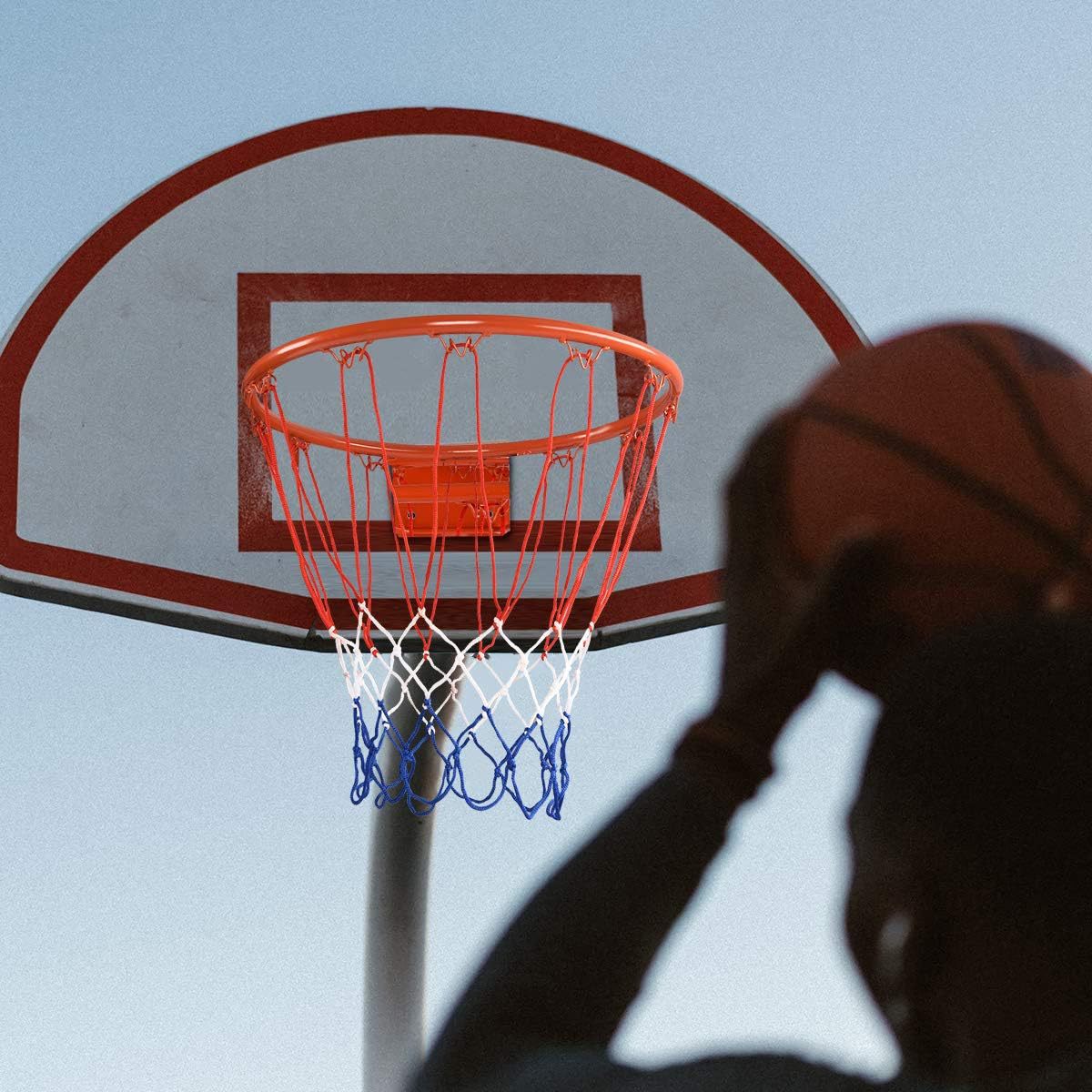 Outdoor indoor basketball net frame lengthened thick durable standard basketball rack net basket professional competition training net