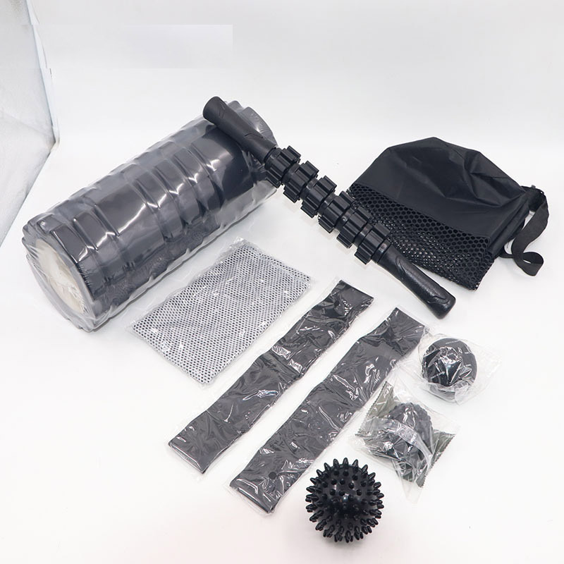 Foam shaft muscle relaxer roller Rod yoga column fitness plastic leg roller wheel Mace Langya massage set
