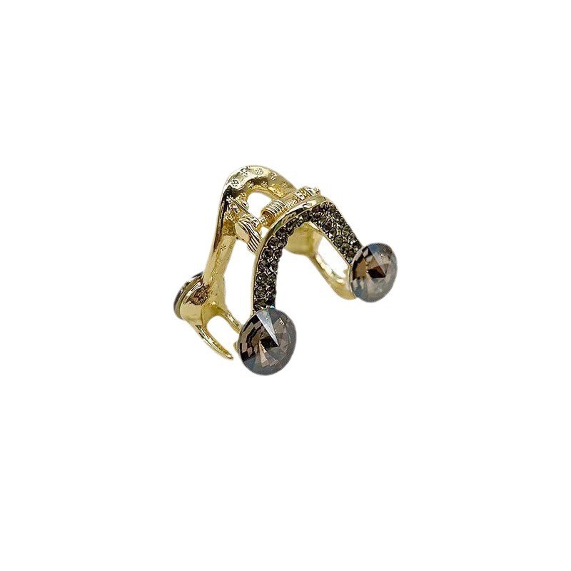 Advanced Sense V-shaped Small Grab Clip 2022 New Style Rhinestone Hairpin Elegant Half-tie Grab Clip Back Head Grab Clip