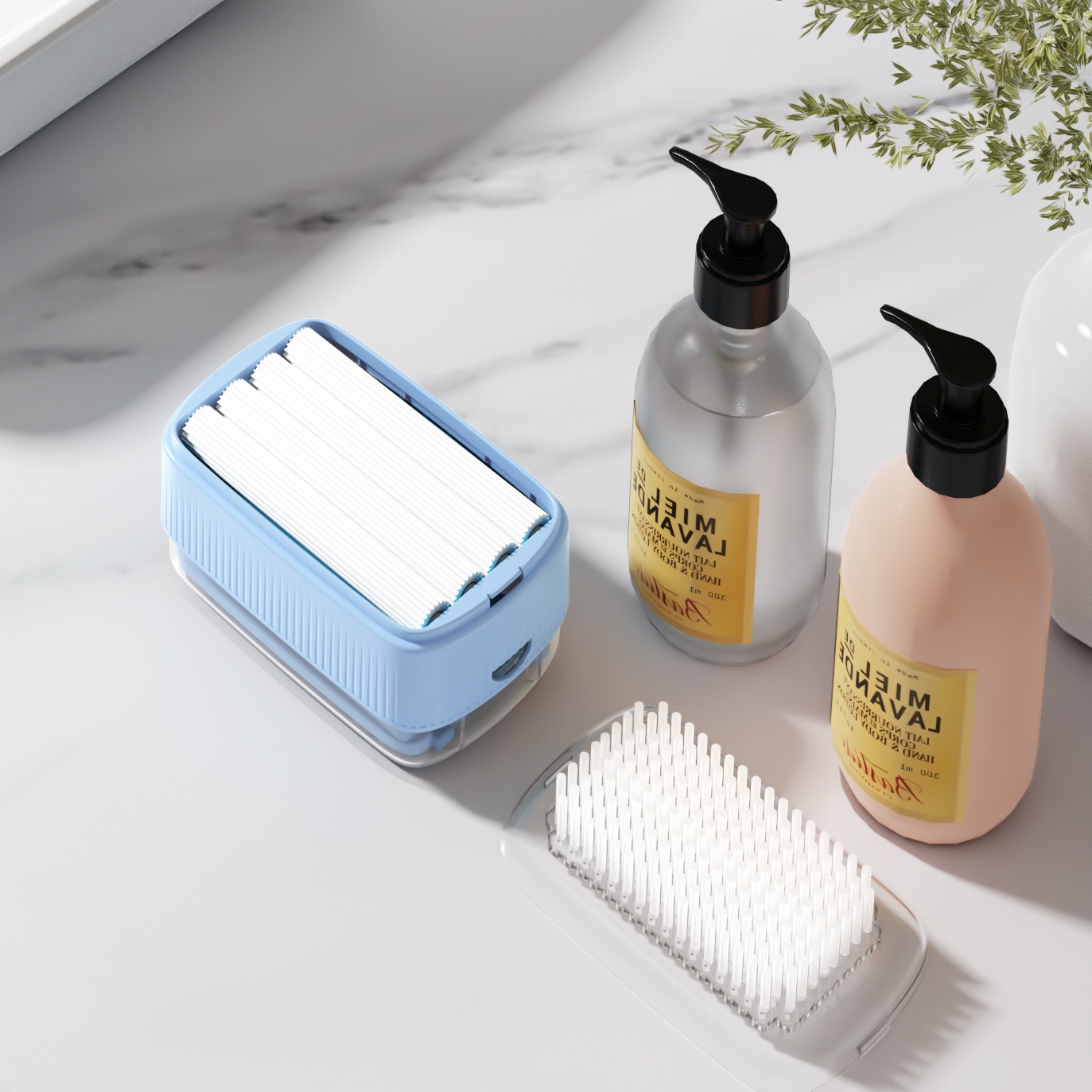 Creative Soap Storage Box Punch-free Wall-mounted Bathroom Drain Soap Rack with Lid Soap Box