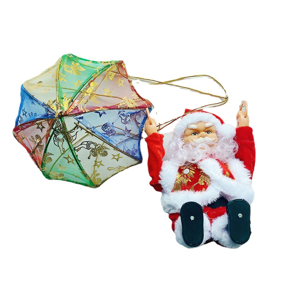 Paracadute Paracadutismo Babbo Natale Elettrico Elettrico Arrampicata Tenda di perline Arrampicata Scale Scala Decorazioni natalizie Giocattoli Regali_voghion.com