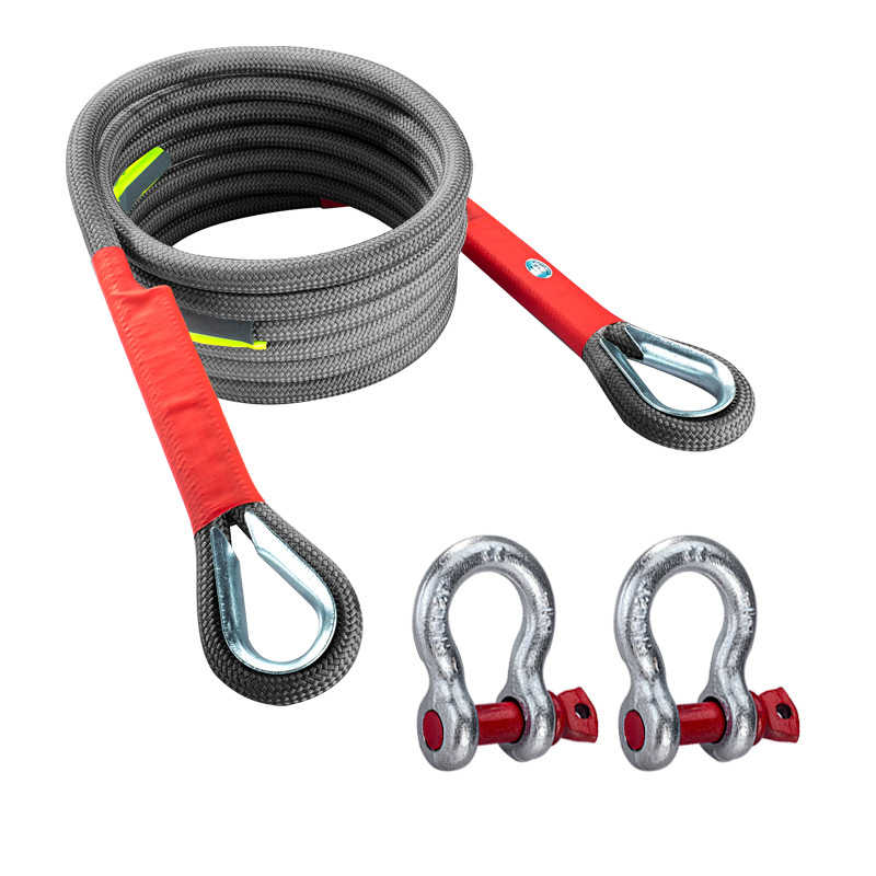 Car tow rope outdoor camping off-road safety rope pull rope rescue rope U-shaped steel buckle polyester rope traction rope