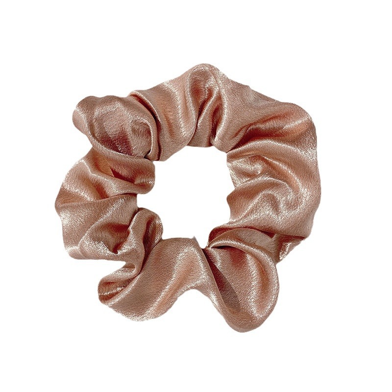 Summer Crystal satin solid color pig large intestine hair ring simple tie rope net red with rubber band hair accessories
