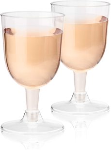 5oz disposable PS transparent plastic red wine glass 160ml hard plastic goblet gold powder cup body cup bottom can be split